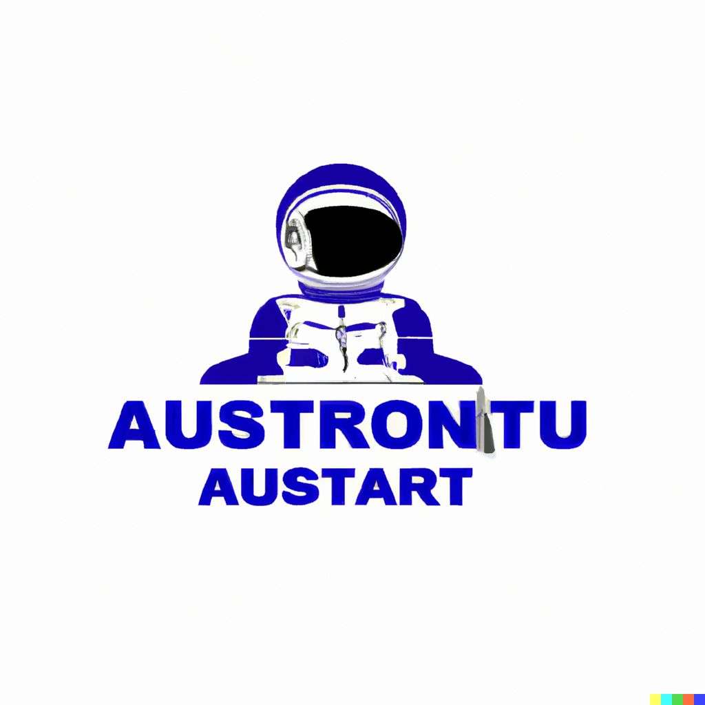 an astronaut, auto company logo design